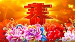 立体春节福字大红喜庆花朵