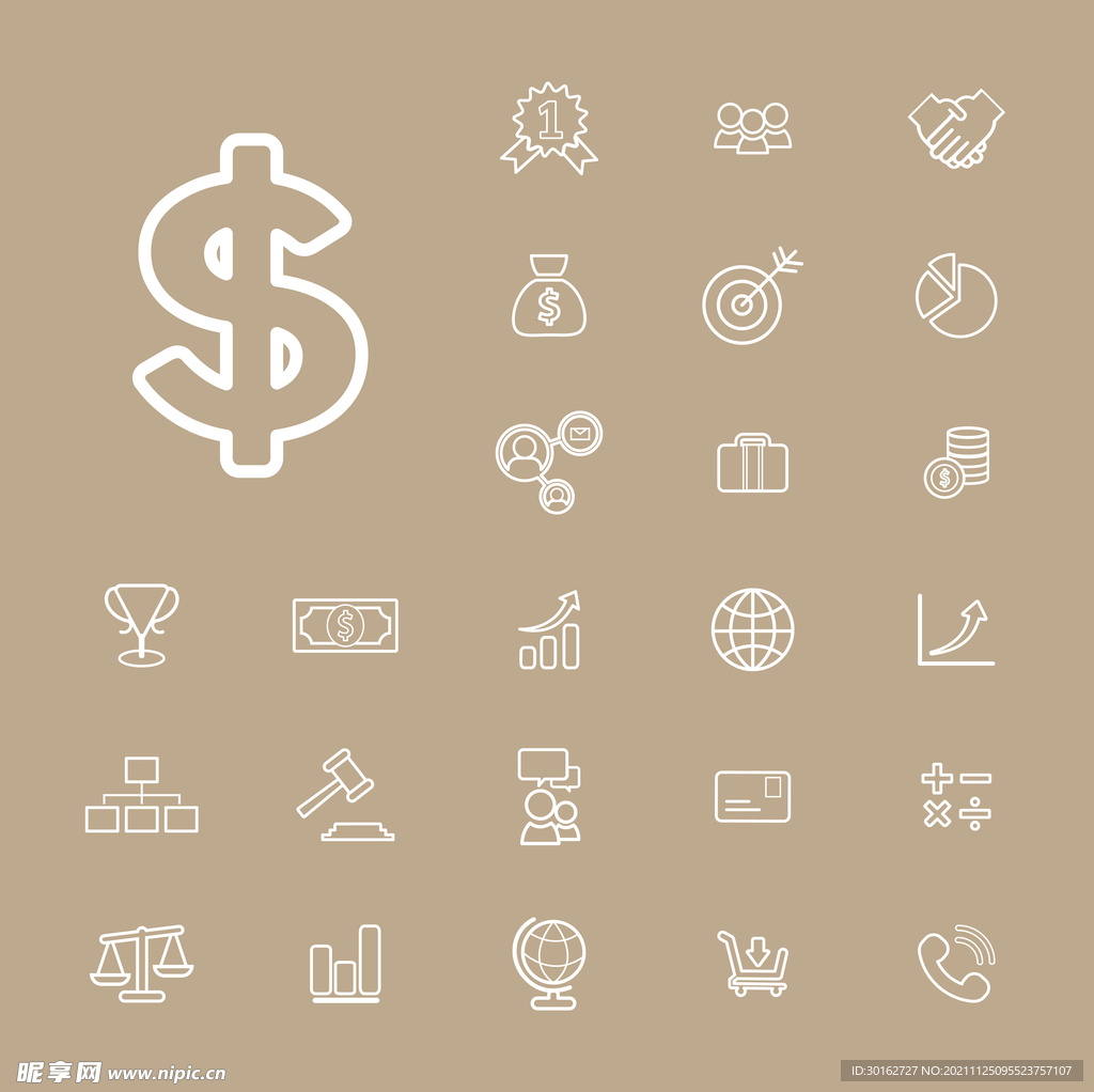 线性简约金融主题icon图标
