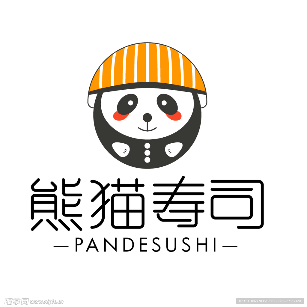 卡通拿着寿司的熊猫设计元素图片_ID:411502502-Veer图库