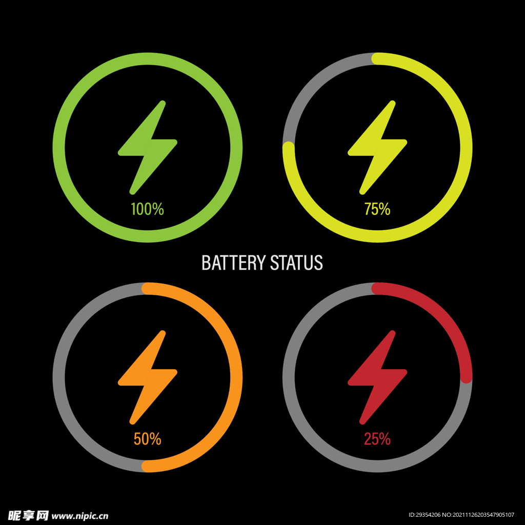 各种充电图标电池电量图形图标图
