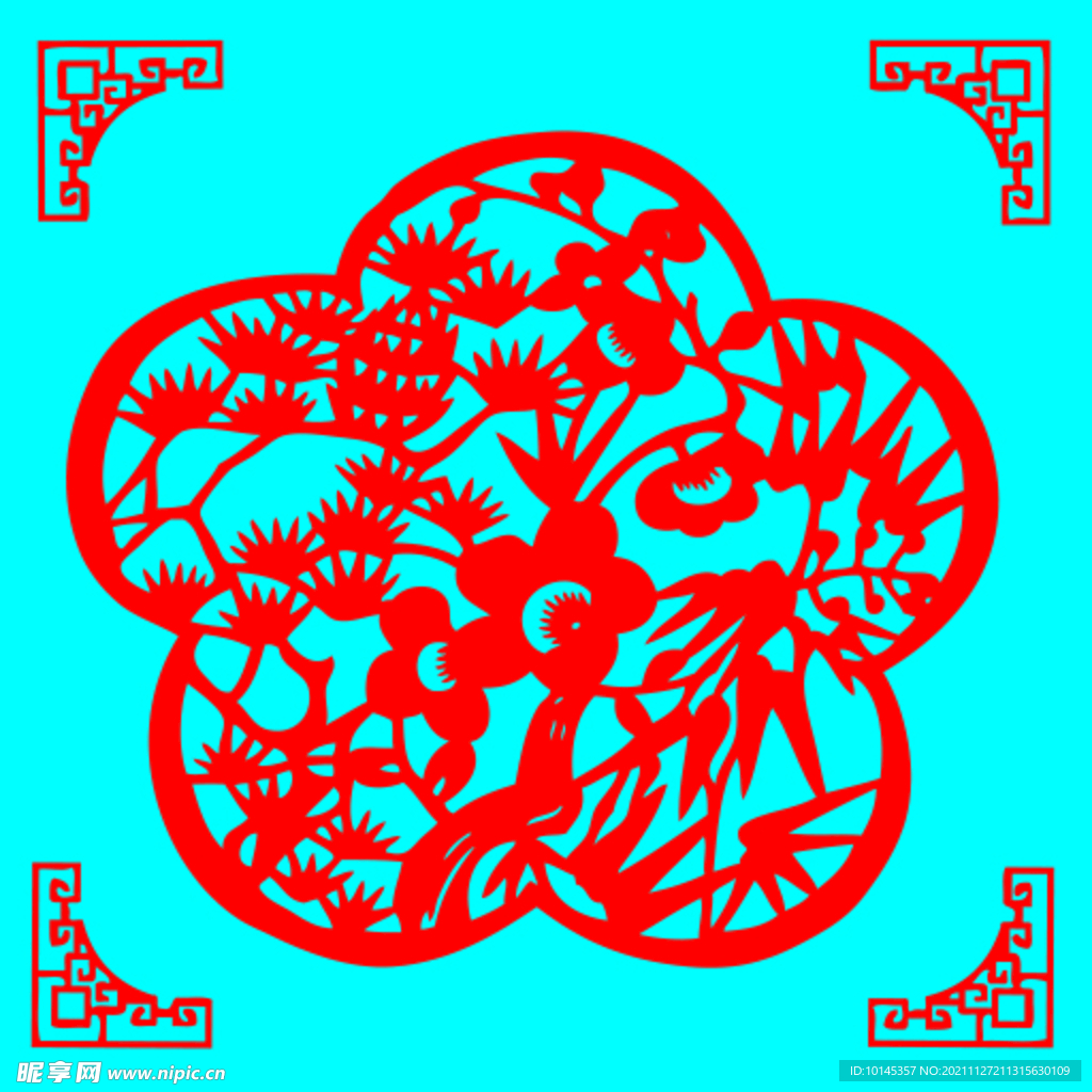 花卉剪纸
