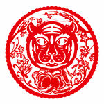 虎年红色剪纸