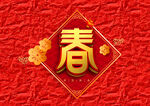 新年快乐红色背景装饰元素