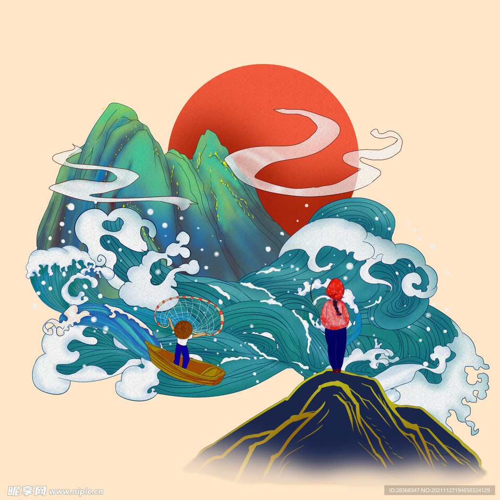 国潮海报元素