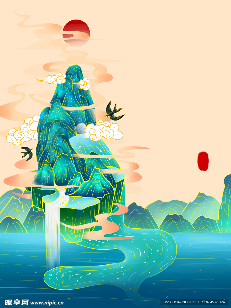国潮海报元素   