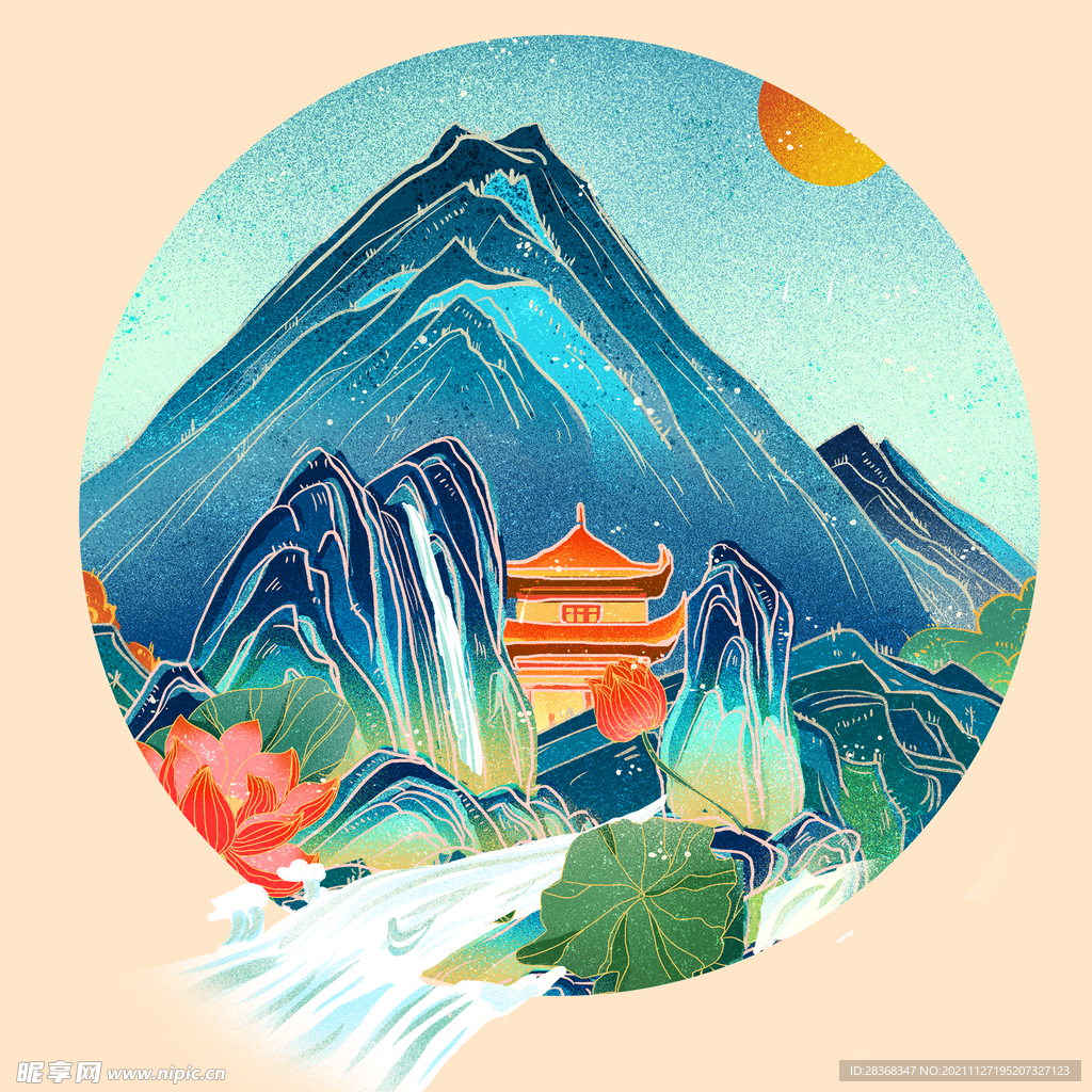 国潮海报元素
