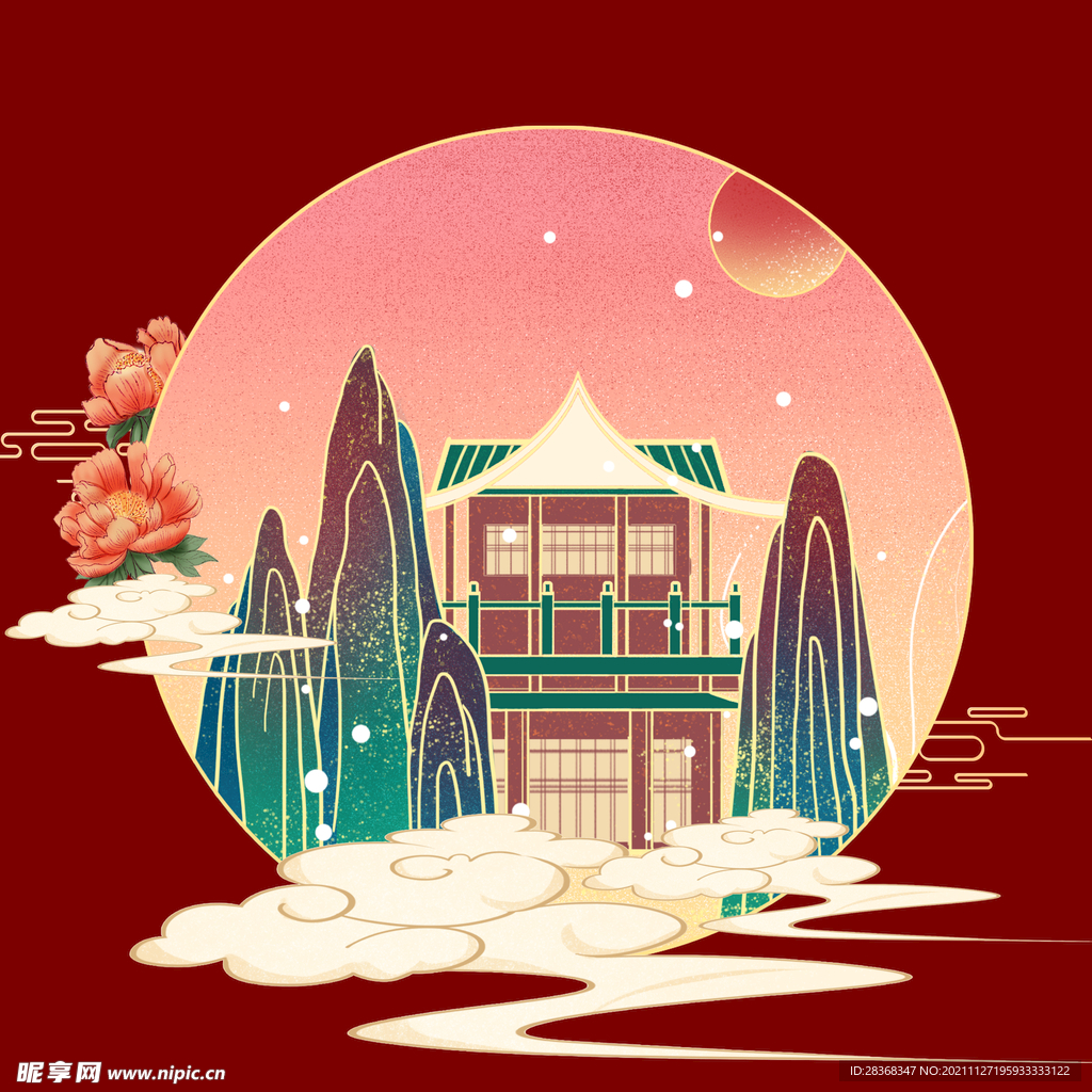 国潮海报元素