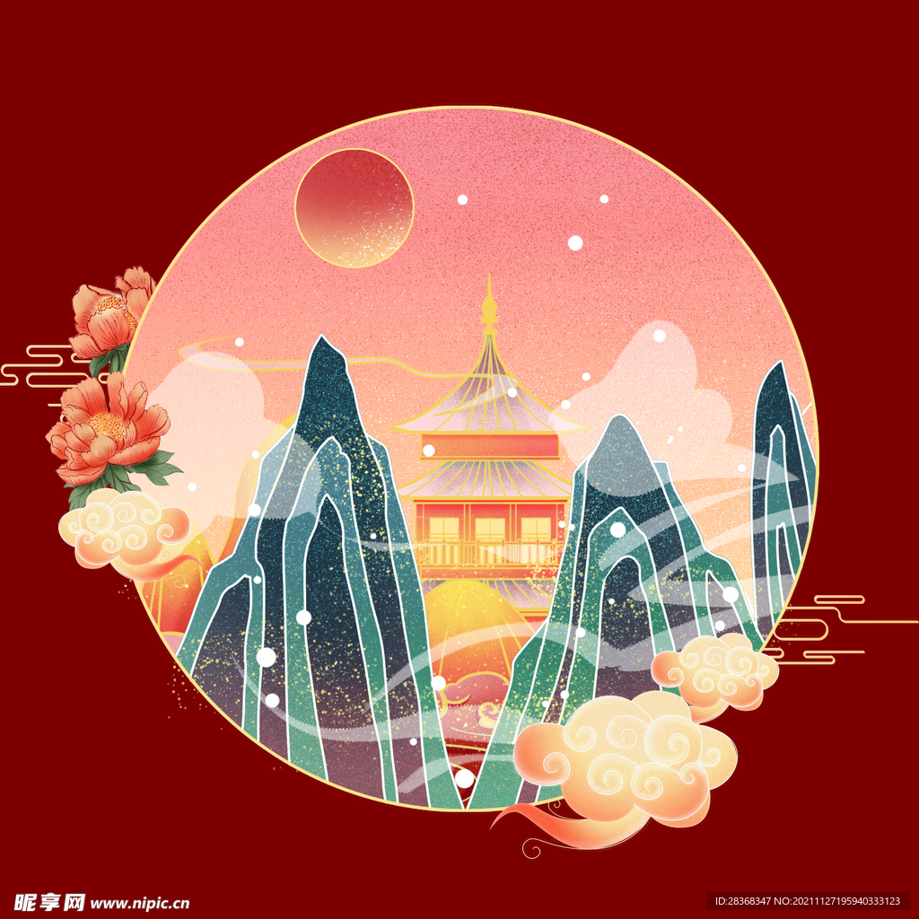 国潮海报元素