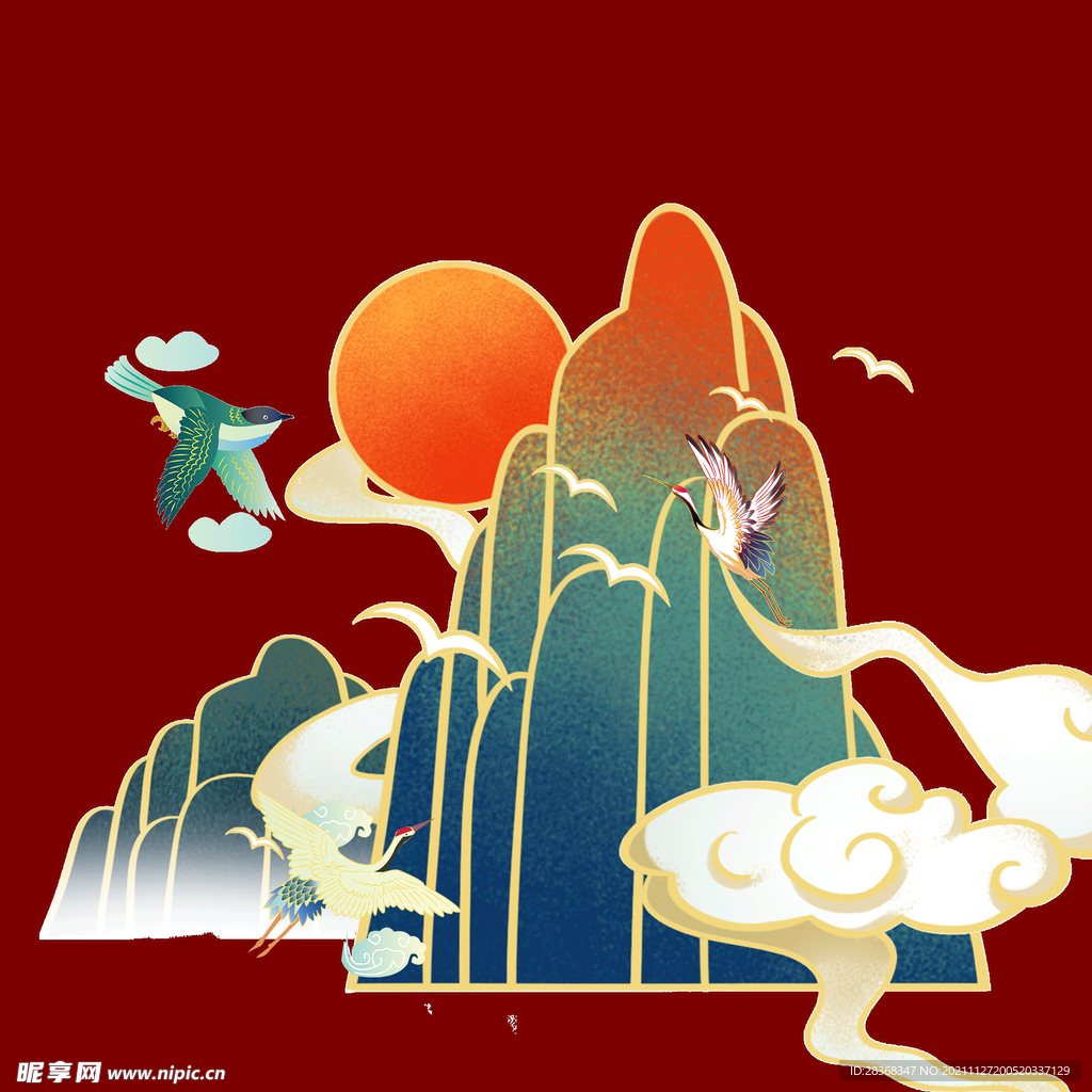 国潮海报元素