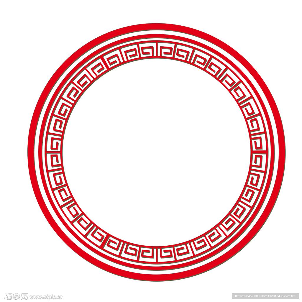 中式圆形边框纹理设计
