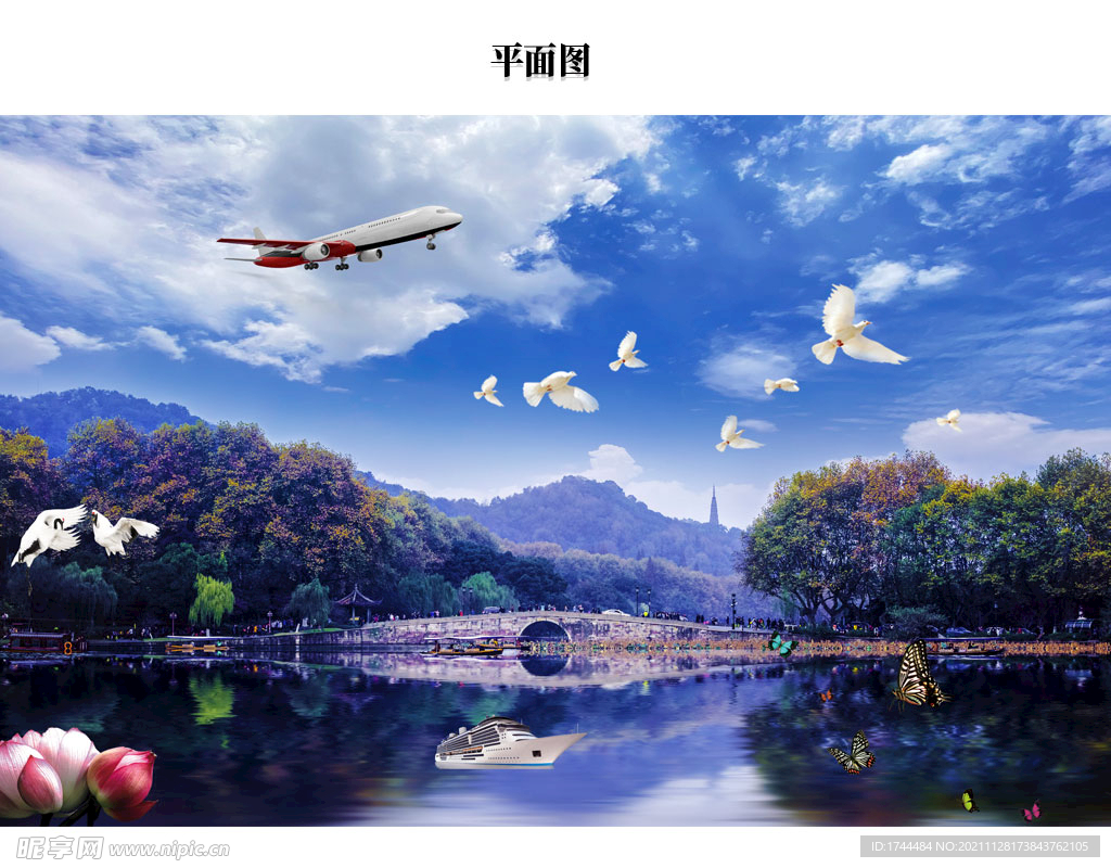 杭州西湖风景PSD源文件