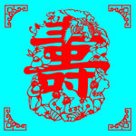 鹤鹿同寿剪纸