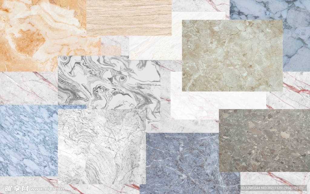 大理石组合背景墙  