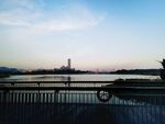 夕阳下的深圳湾