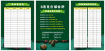 台球会所档位积分奖励排行制度牌