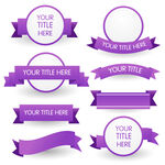 紫色彩带标签