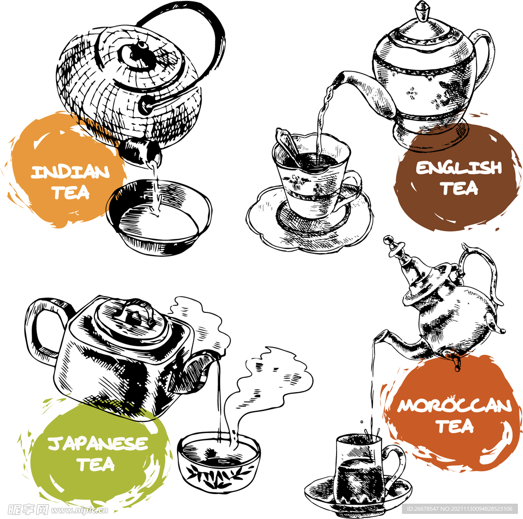 手绘茶壶