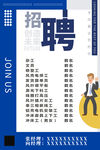 蓝色简约时尚大气招聘海报