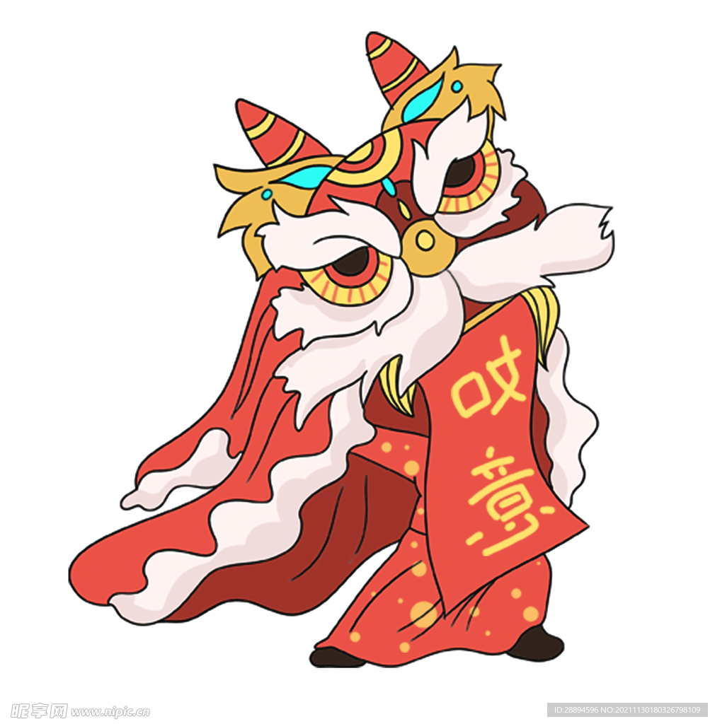 春节红色新春舞狮