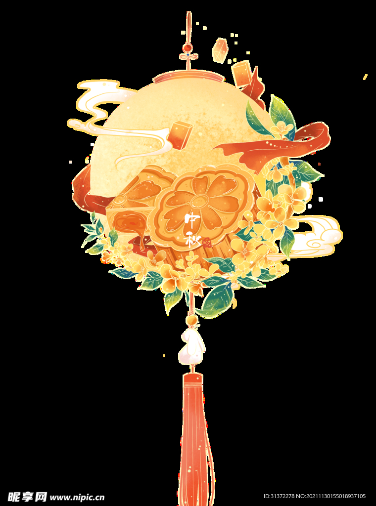  手绘桂花png免抠素材图片 