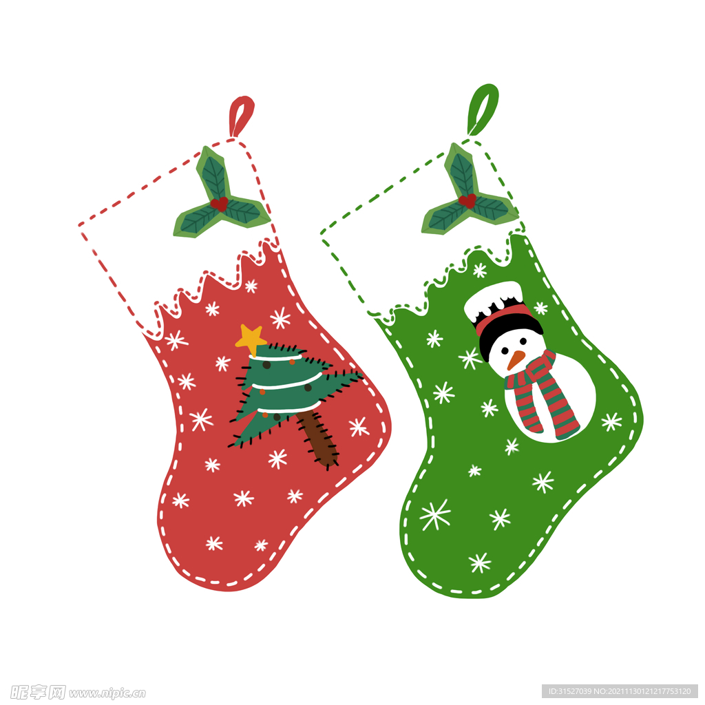 圣诞袜子插画
