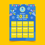平面 2022 日历模板矢量