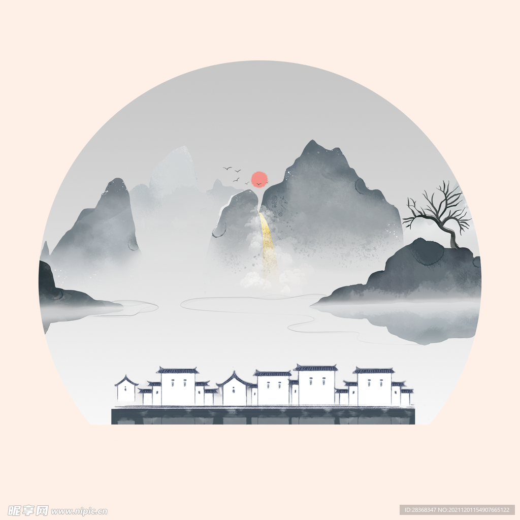 中国风水墨山水素材 