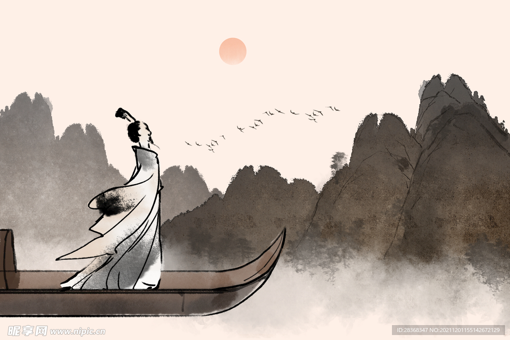 中国风水墨山水素材