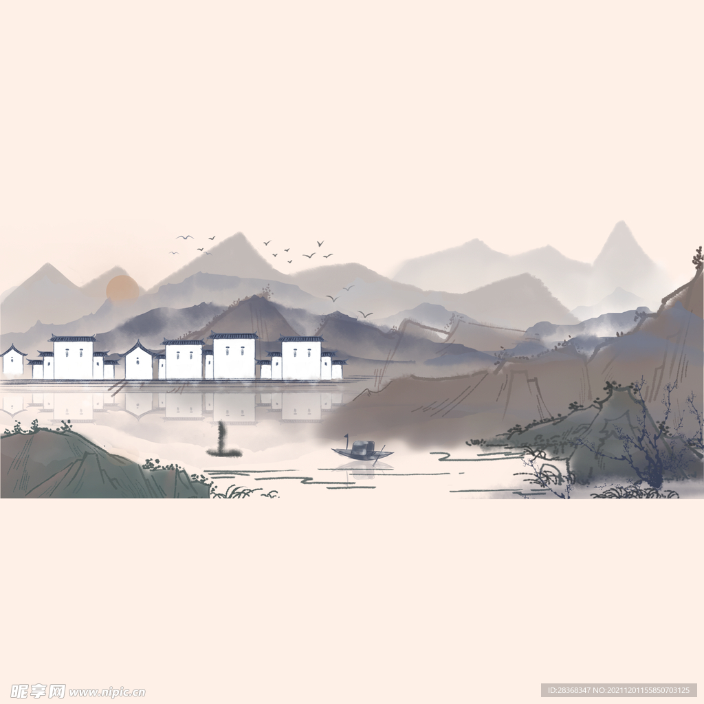 中国风水墨山水素材 