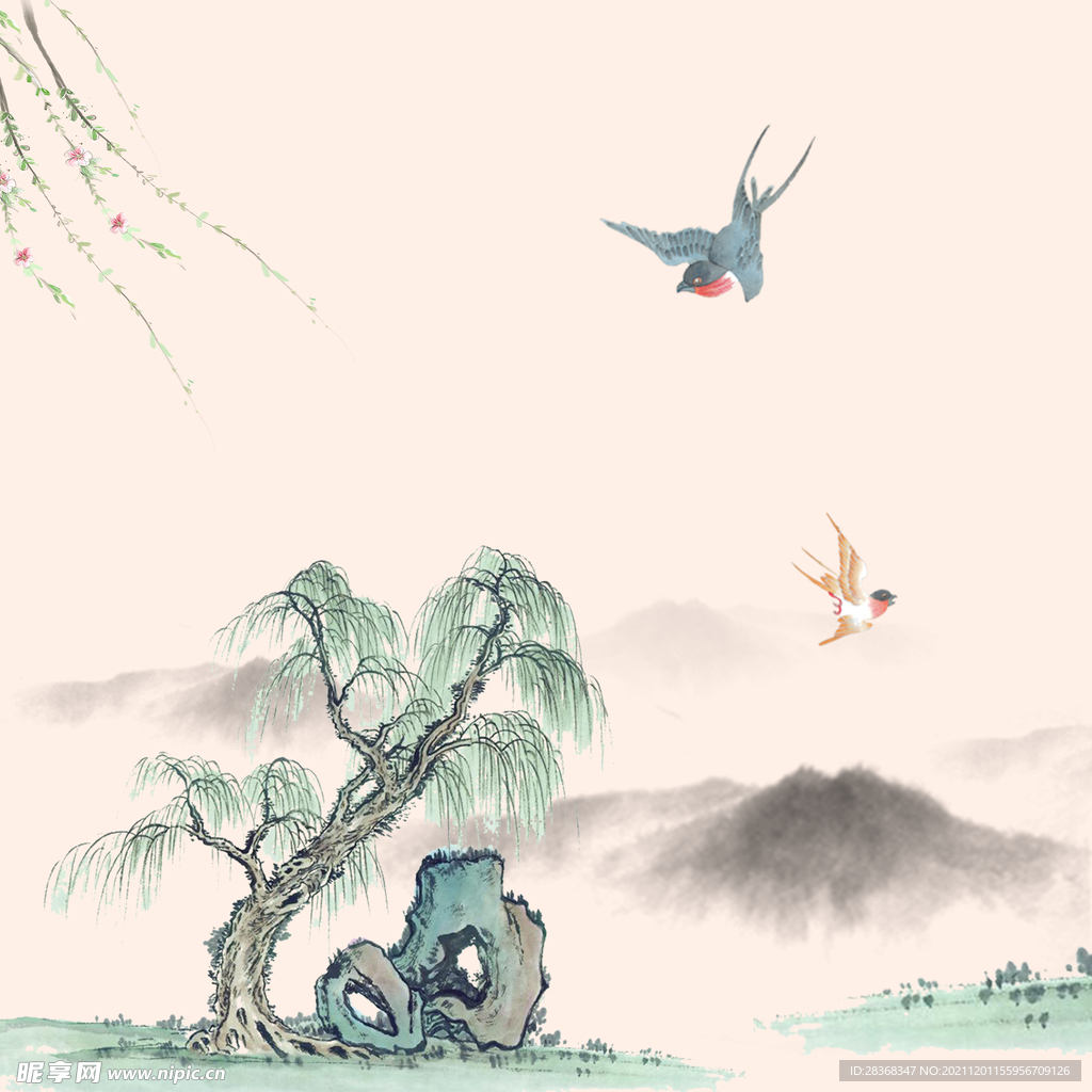 中国风水墨山水素材