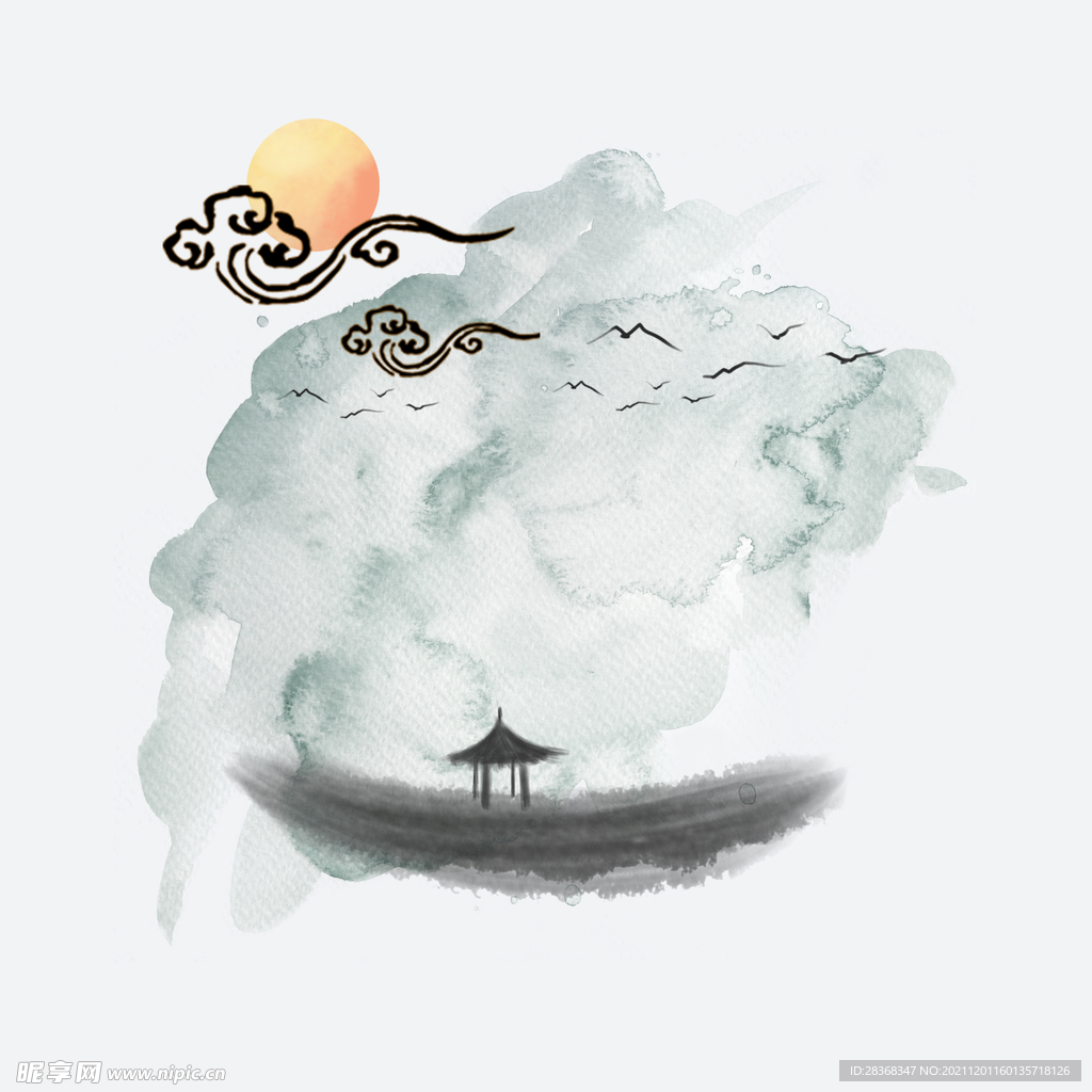 中国风水墨山水素材 
