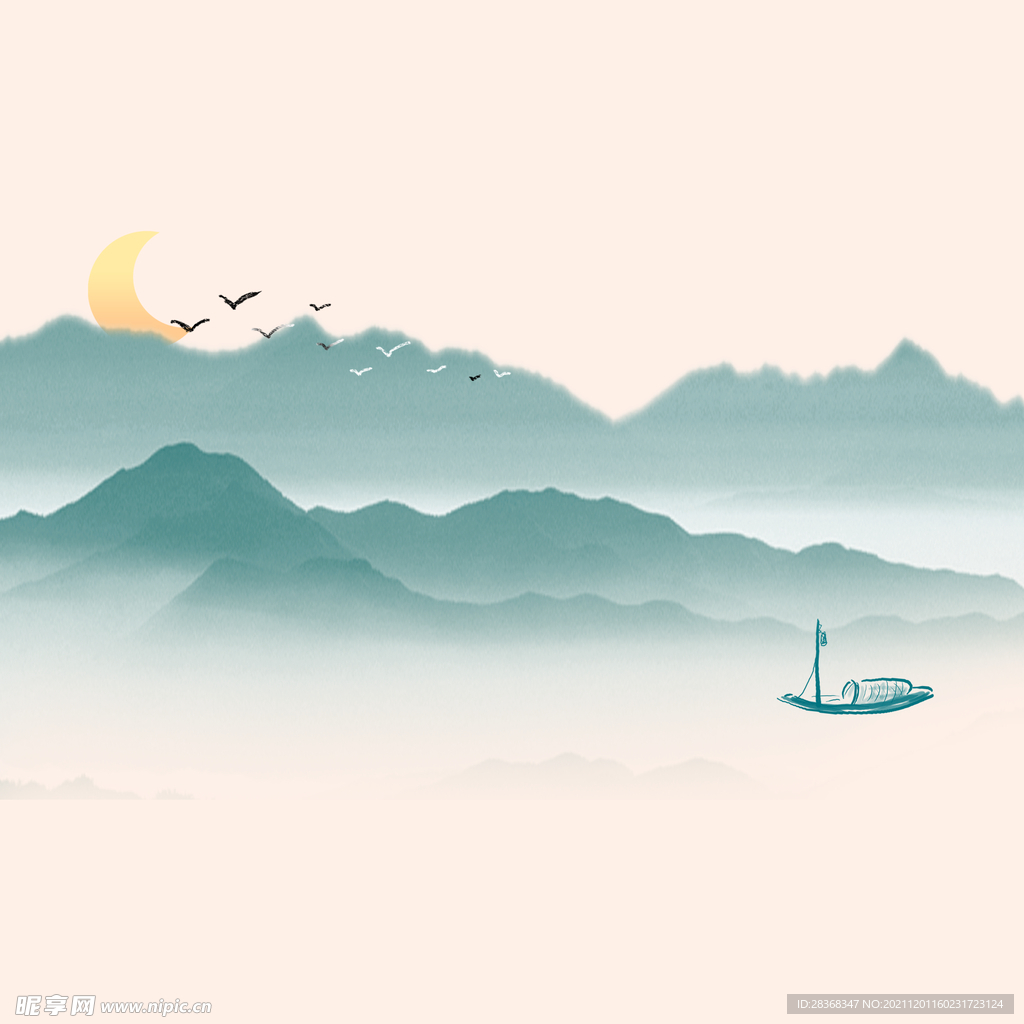 中国风水墨山水素材 