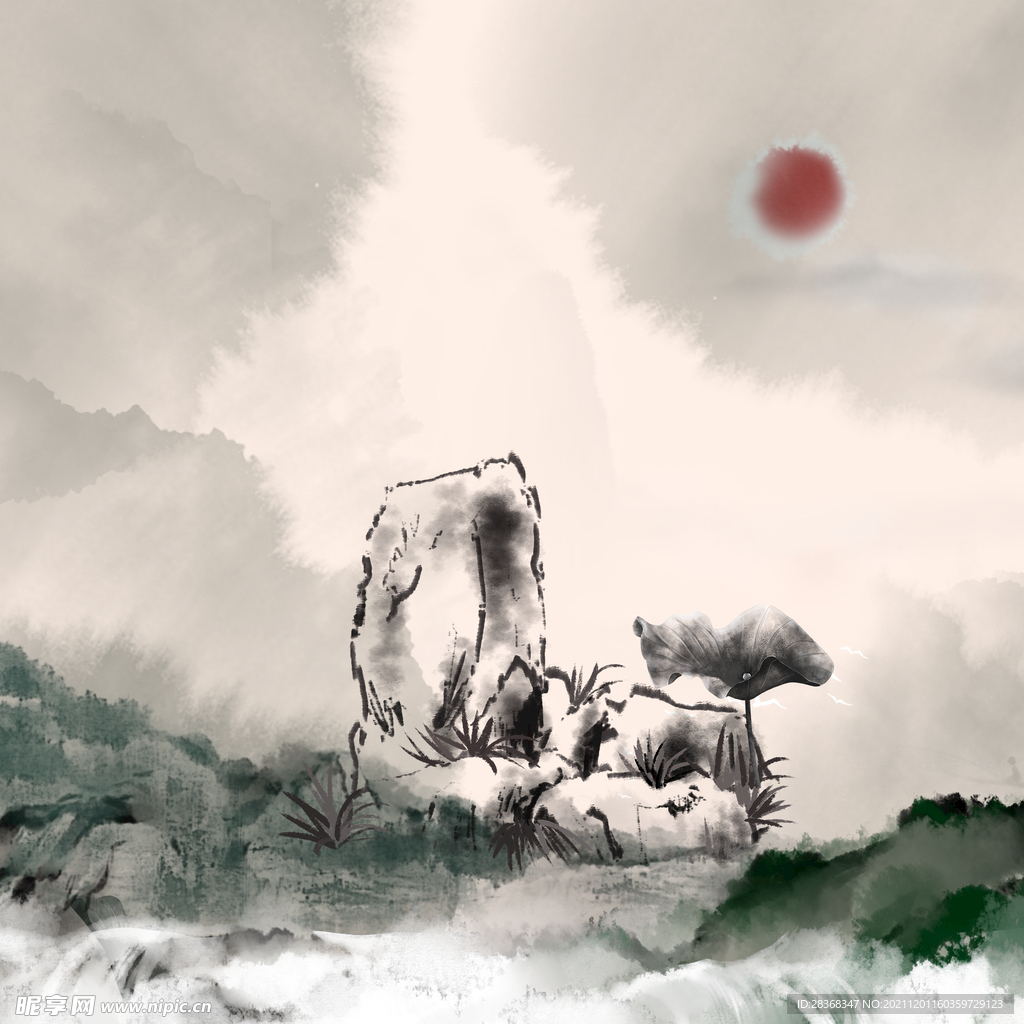 中国风水墨山水素材 