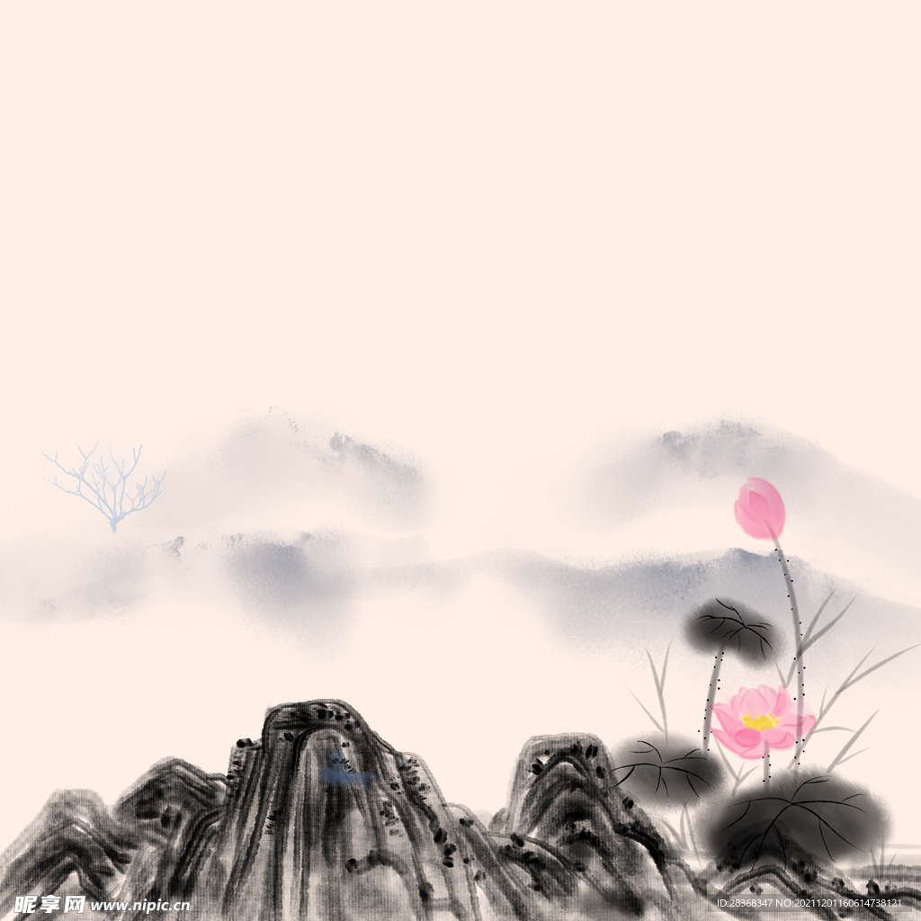 中国风水墨山水素材