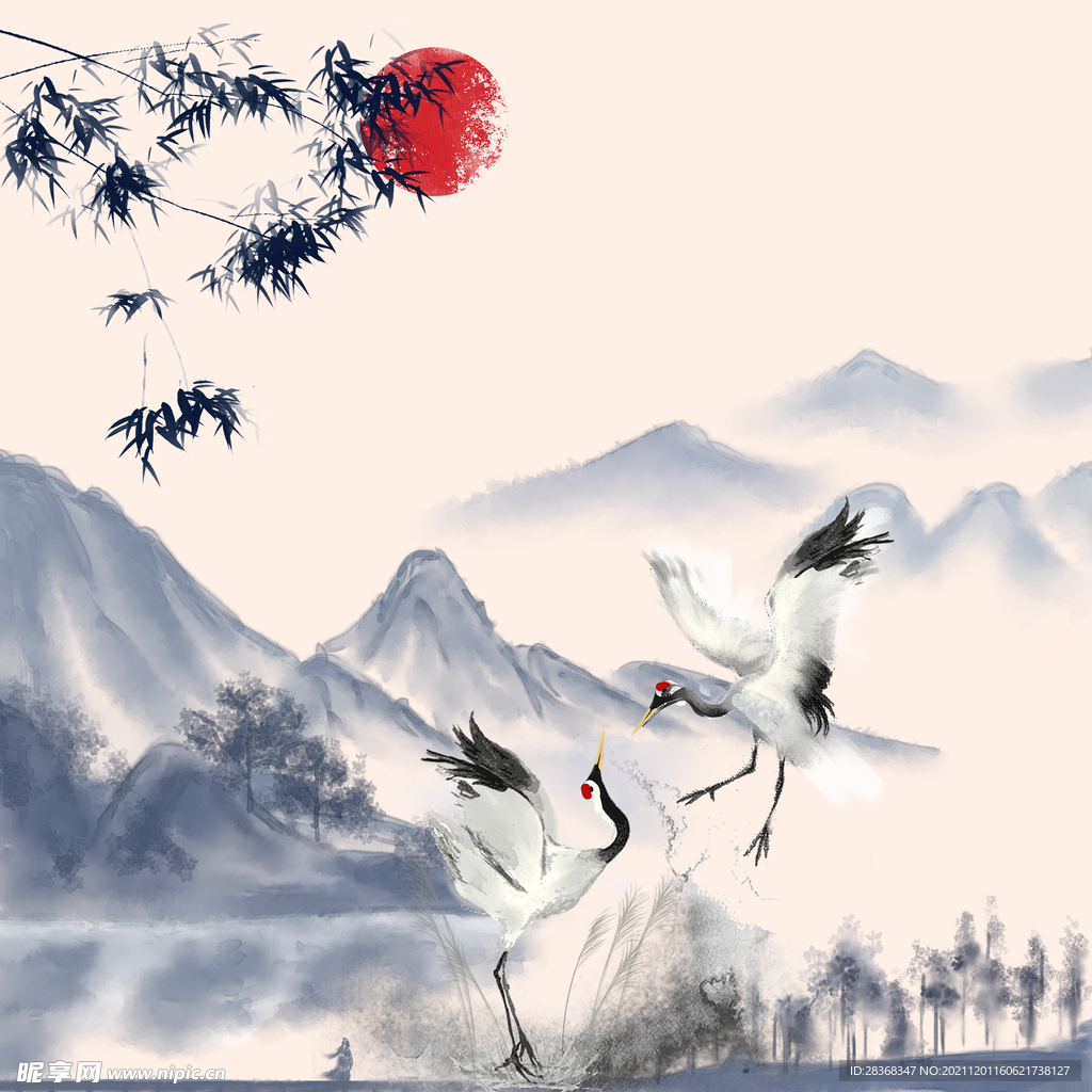 中国风水墨山水素材