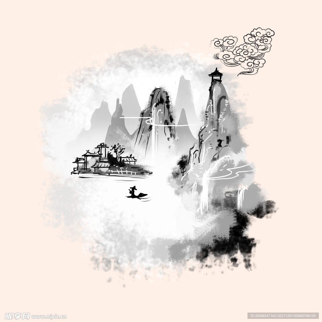 中国风水墨山水素材 