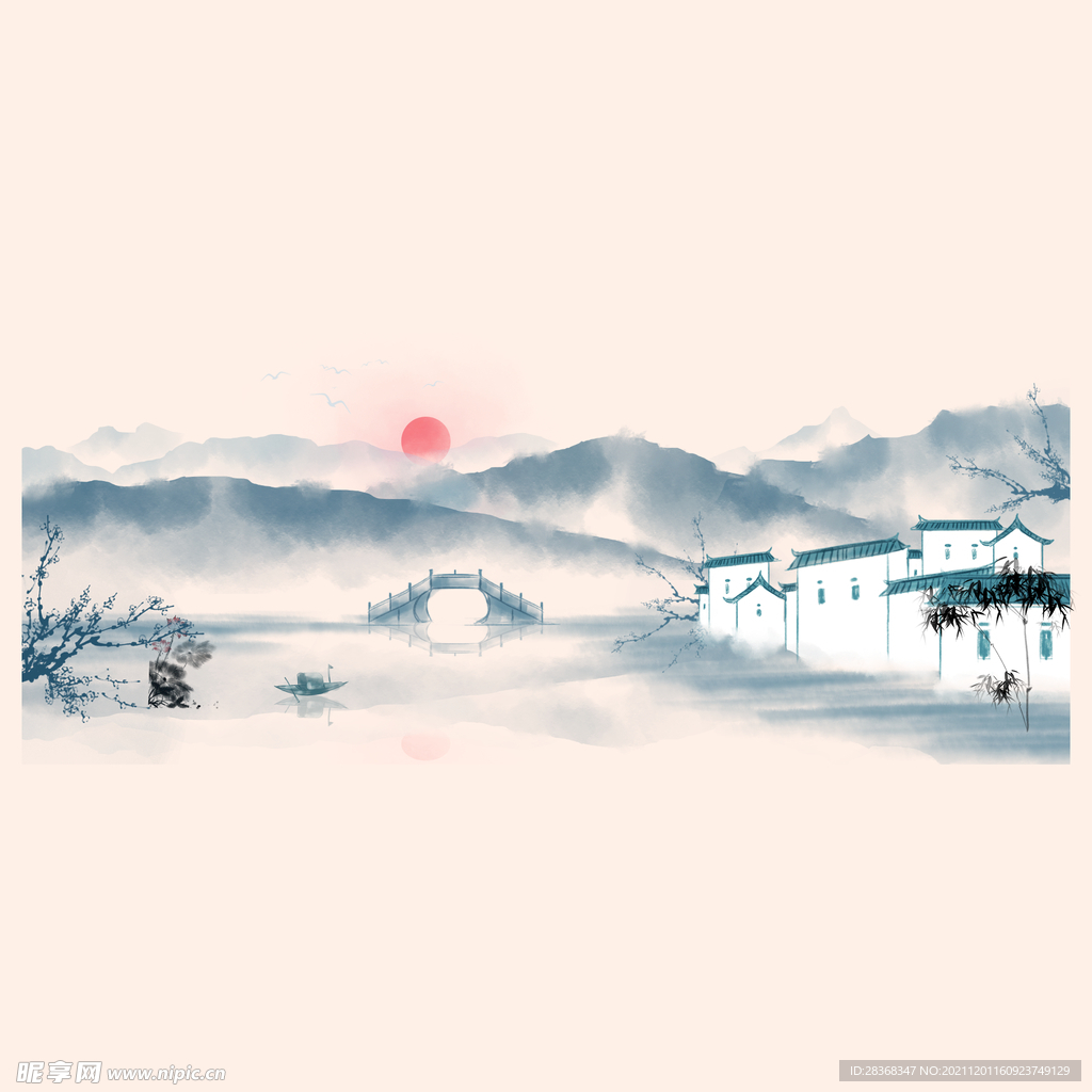 中国风水墨山水素材 