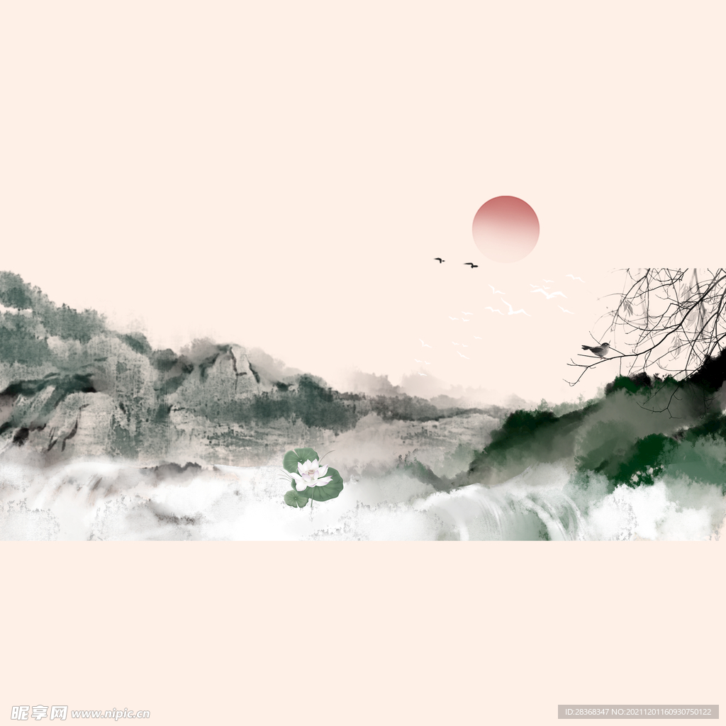 中国风水墨山水素材 
