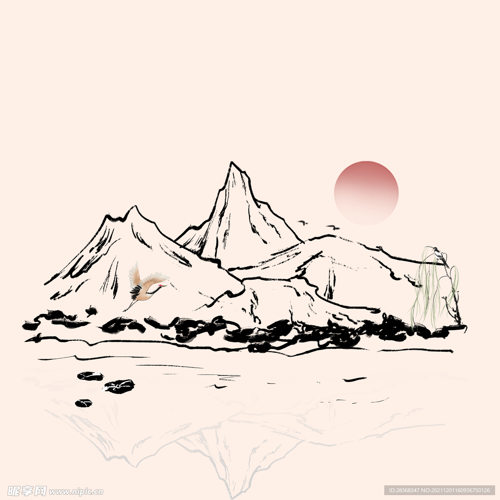中国风水墨山水素材