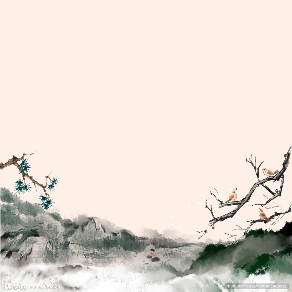 中国风水墨山水素材