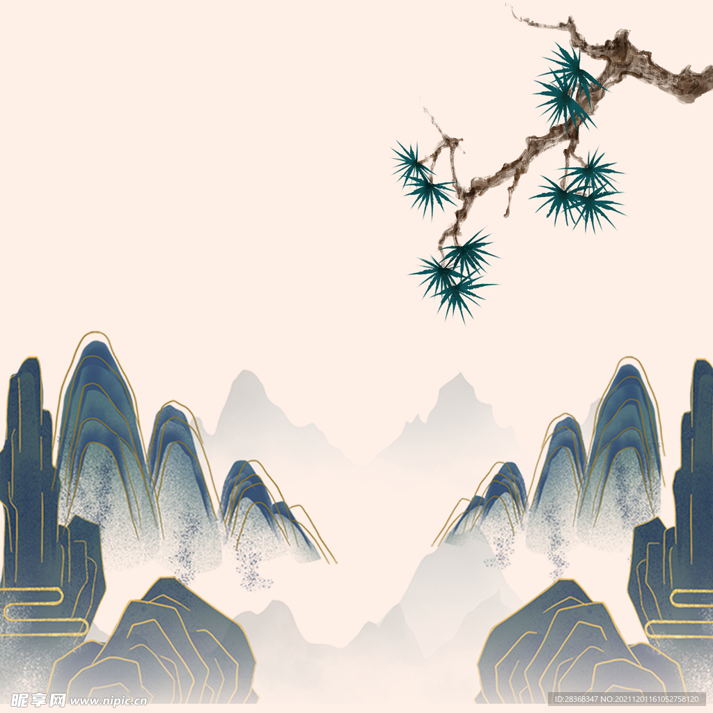 中国风水墨山水素材