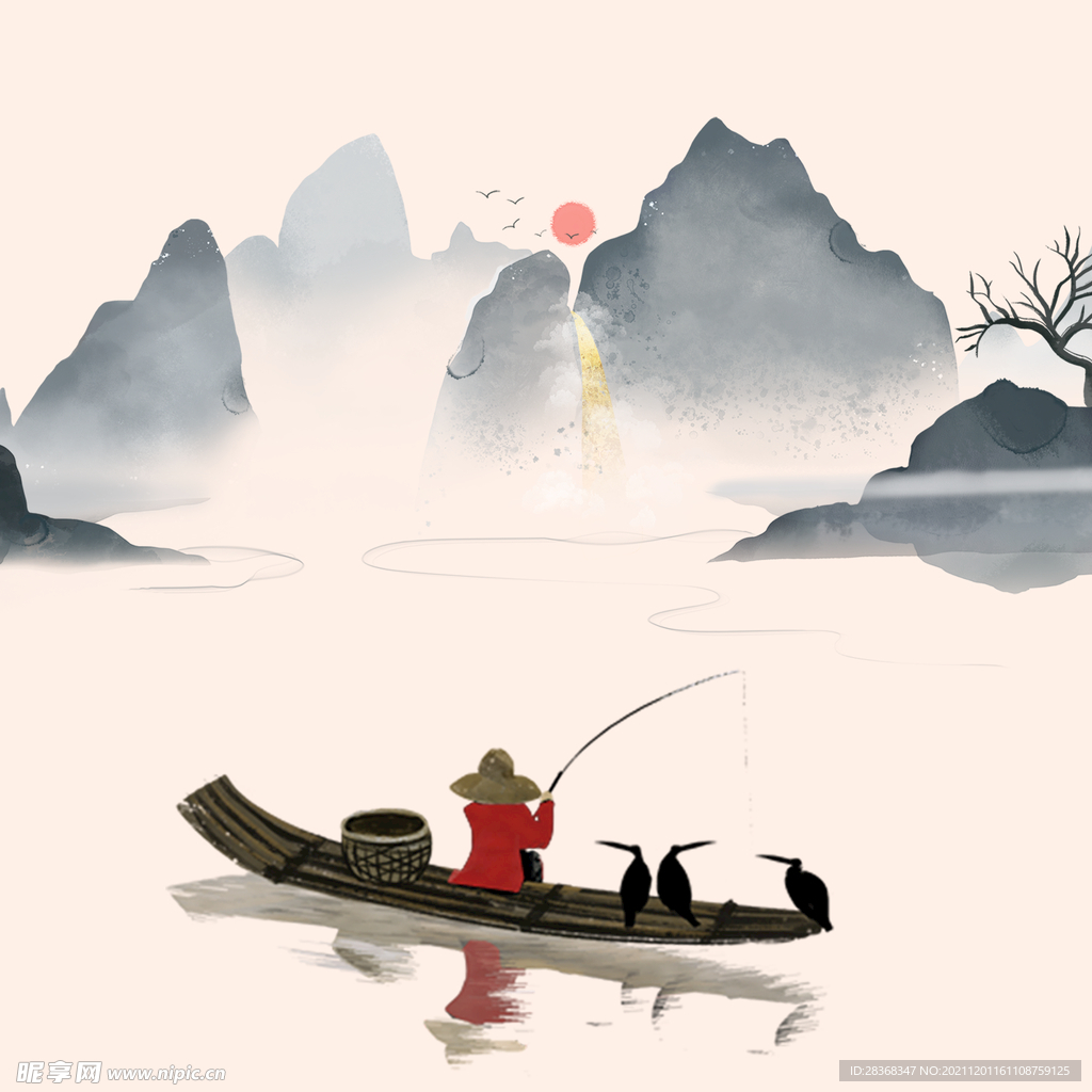 中国风水墨山水素材 