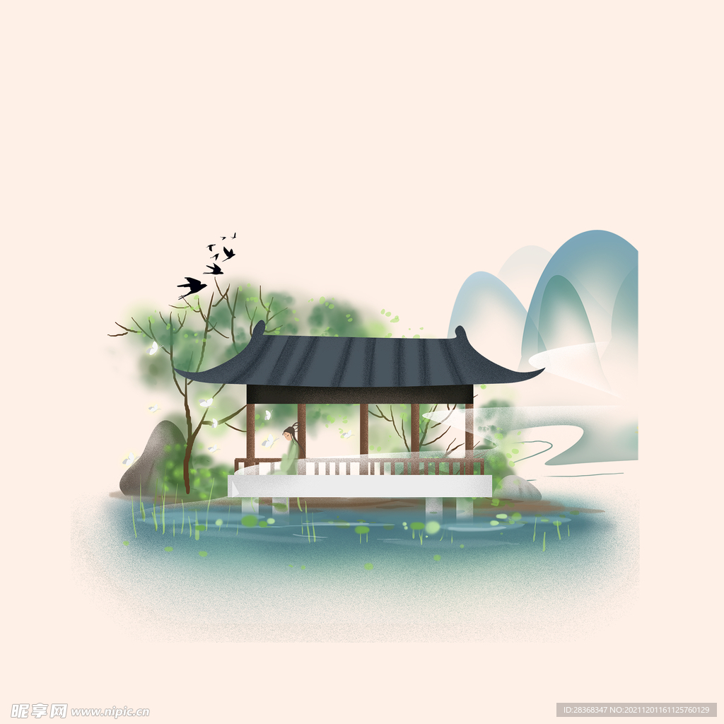 中国风水墨山水素材