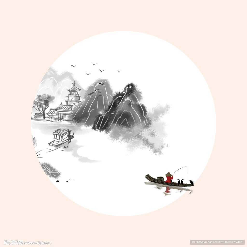 中国风水墨山水素材