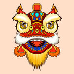 新年狮子插画