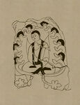 莫高窟敦煌壁画线描人物稿