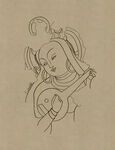 莫高窟敦煌壁画线描人物稿