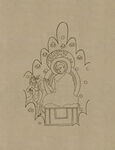 莫高窟敦煌壁画线描人物稿