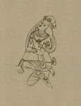 莫高窟敦煌壁画线描人物稿