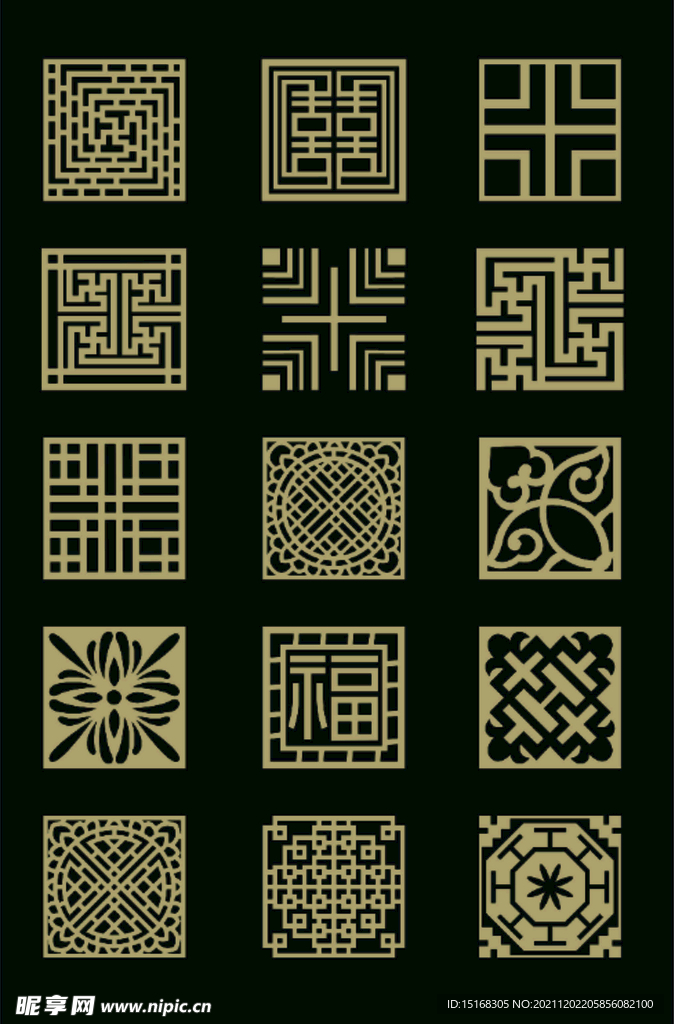 金色古典图案装饰花纹